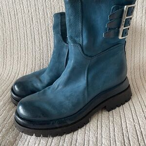 A.S.98 Blue Combat & Moto Boots